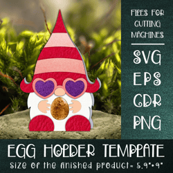 Gnome Egg Holder Valentine Template SVG