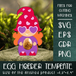 Gnome Girl Egg Holder Template SVG