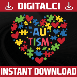 autism heart svg / cut files / cricut / clip art / autism awareness svg / printable / vector / autism svg