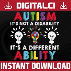 autism svg | lights | not a disability different ability | cricut cutting file printable clipart vector digital dxf png