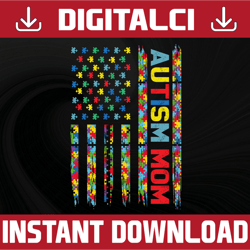 autism mom distressed american flag png | autism awareness day gift idea for dad | instant download