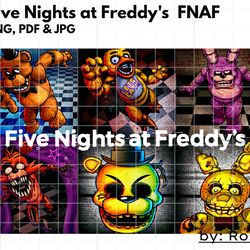 five nights at freddy's fnaf .png, .pdf and .jpg/perfect for birthday
