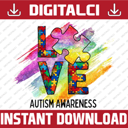 Love Autism Awareness Png, Wear Blue For Autism Awareness PNG , Autism Aware SVG, Autism Acceptance, Autism Month DIGITA