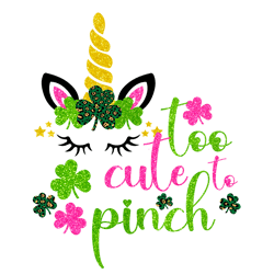 to cute pinch unicorn png, st patrick's day png, shamrock png, st patricks png, lucky png file cut digital download