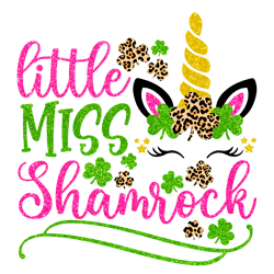 little miss unicorn png, st patrick's day png, shamrock png, st patricks png, lucky png file cut digital download