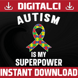 Autism Is My Super Power Svg/Eps/Png/Dxf/Jpg/Pdf, Autism Awareness Svg, Autism Mask Cut, Super Power Print, Autism Quote