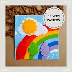 Quiet Book Pattern PDF, Rainbow page pattern PDF & Tutorial,Felt activity book pattern