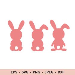 Easter Bunny Svg Rabbit File for Cricut Outline Farm Animal Silhouette Dxf