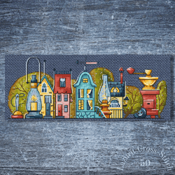 Magical Cityscape Cross Stitch Pattern - Fairy Tales Inspiration