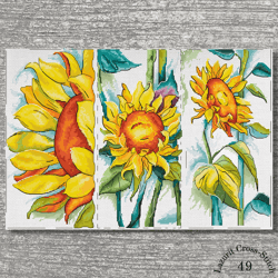 Sunflowers cross stitch pattern
