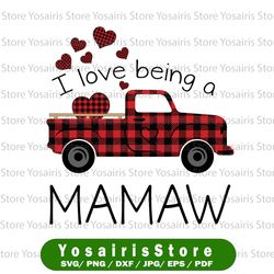 I Love Being A Mamaw Car Heart Buffalo Plaid png Png,Car Gigi Png  png  INSTANT DOWNLOAD Png Printable