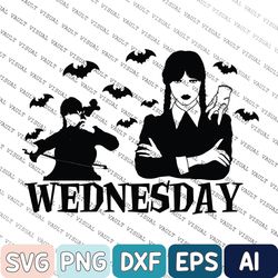 Horror Wednesday Svg, New 2022 TV Series Svg, Horror Movies , Trending TV Series, Wed-nesday The Best Day Of Week, Hallo