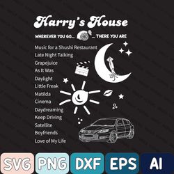 harry's house retro svg, harry's house track list svg, hs merch, harry new album 2022, harry house