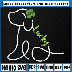 lucky dog st patricks day cute irish puppy shamrock clover svg,dog st patricks day, st patricks day, digital download