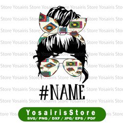 Personalized name Funny GigiLife png | GigiLife Skull with Glasses Messy Bun png Sassy Mom png Png Clipart Funny png