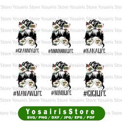 funny gigilife bundle png | nanalife skull with glasses messy bun png sassy mom png png clipart png instant download