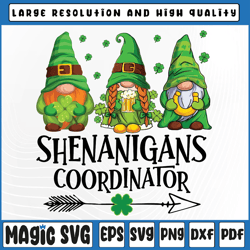 shenanigans coordinator st patricks day gnomes green proud png,  irish gnome png, st patricks day, digital download