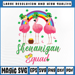 shenanigan squad irish flamingo leprechaun st patrick's day png, flamingo lover png, st patricks day, digital download