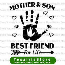 mother and son best friends for life mother is day mom mama svg dxf png print cutting cut file silhouette cameo