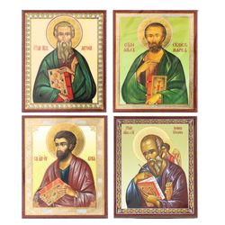 Discounted Four Evangelists Icon Set | A set of 4 small Orthodox icons of Apostles Matthew, Mark, Luke and John