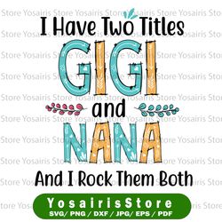 i have two titles gigi and nana and i rock them both svg, gigi and nana svg, i have two titles gigi and nana svg