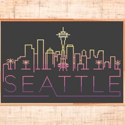 Seattle cross stitch pattern PDF Modern cross stitch City
