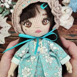 handmade crochet amigurumi doll toy.