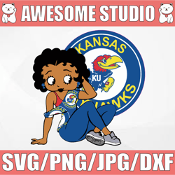betty boop with kansas jayhawks png file, ncaa png, sublimation ready, png files for sublimation,printing dtg printing -