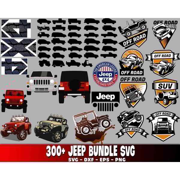 300 file Jeep bundle SVG, Mega Jeep bundle svg eps dxf png, | Inspire ...