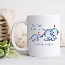 our first mother's day elephant mug l mother's day gift l new mum gift l children gift l mummy gift l mothers day