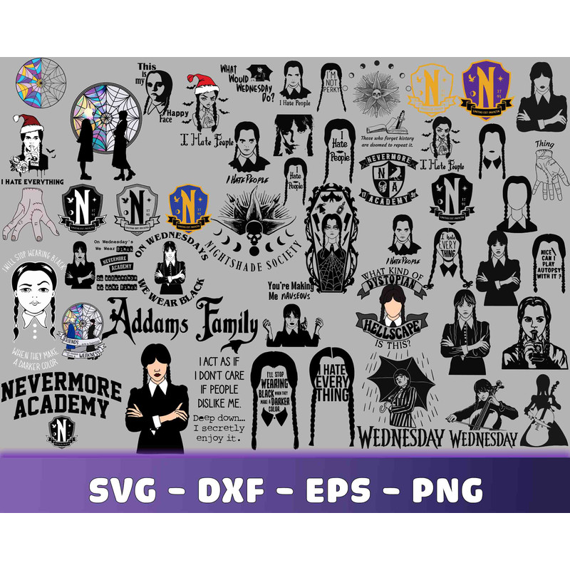 170+ Wednesday Addams  bundle SVG 1 kingbundlesvg.jpg