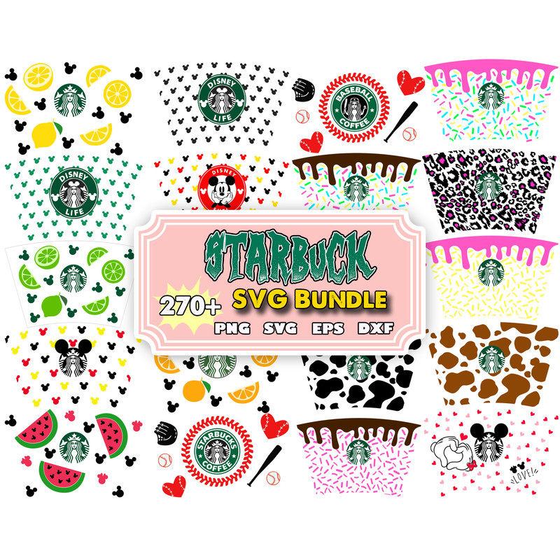 270 Starbucks Wrap Luxury svg bundle,Starbucks Wrap svg, Starbucks bundle, Starbucks Svg files for Cricut & Silhouette.jpg