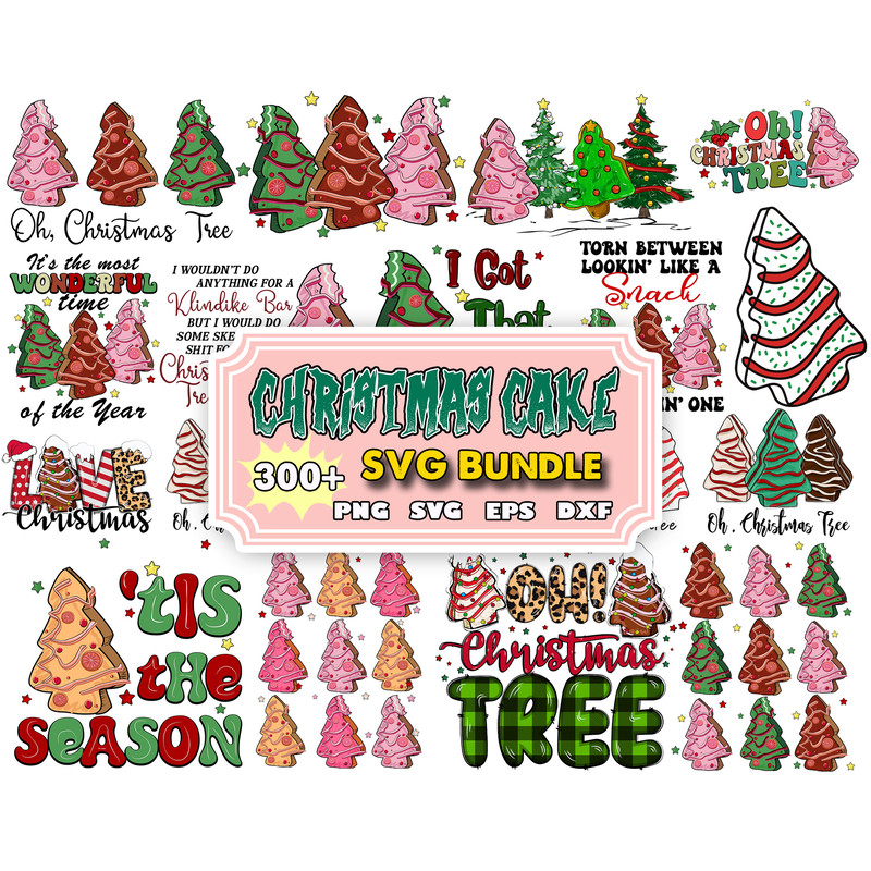 300 Christmas Tree Cakes Svg, Little Debbie Cakes Svg, Little Debbie Svg, Christmas Svg, Christmas Cake Svg, Svg File, Png.jpg