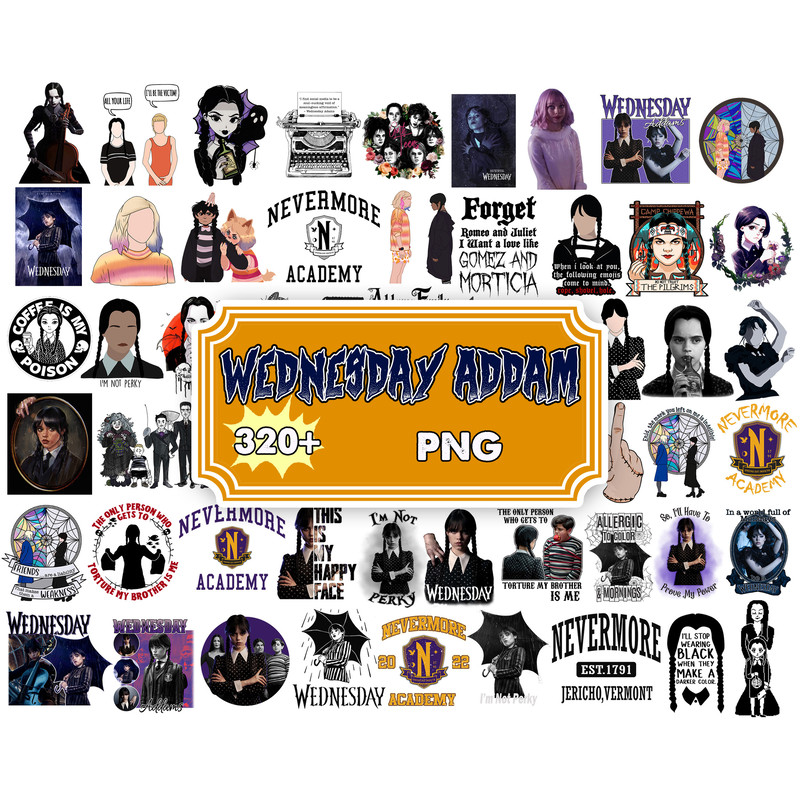 300 Wednesday Addams Svg, Jenna Ortega, Addams Family svg, png, ai, jpeg, pdf digital download Cricut cut cutting clipart.jpg