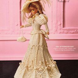 crochet pattern PDF- Edwardian Fashion doll Barbie gown crochet vintage pattern-Crochet blueprint