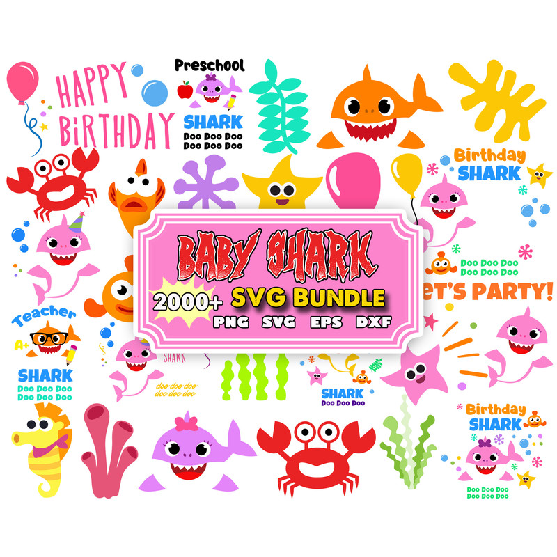 Baby Shark SVG Bundle, Baby Shark Birthday, Baby Shark, Baby Shark Svg, Baby Shark Font, Baby Shark Png, Baby Shark Party.jpg