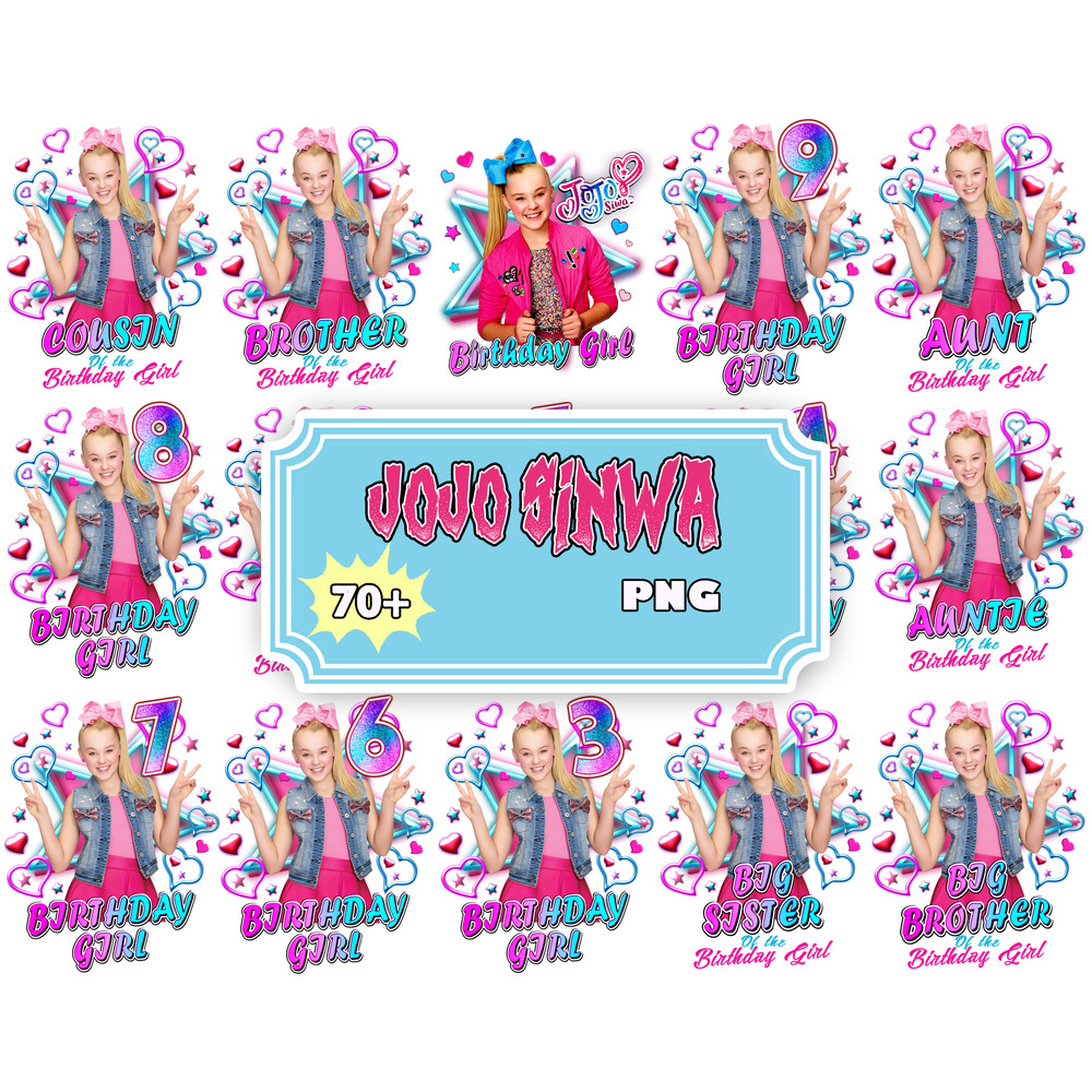 Jojo Siwa Birthday Png, Birthday Party Iron Png, Jojo Siwa Family Matching Party Png.jpg