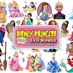 mega bundle disney  princess svg, princess svg, princess bundle 5800