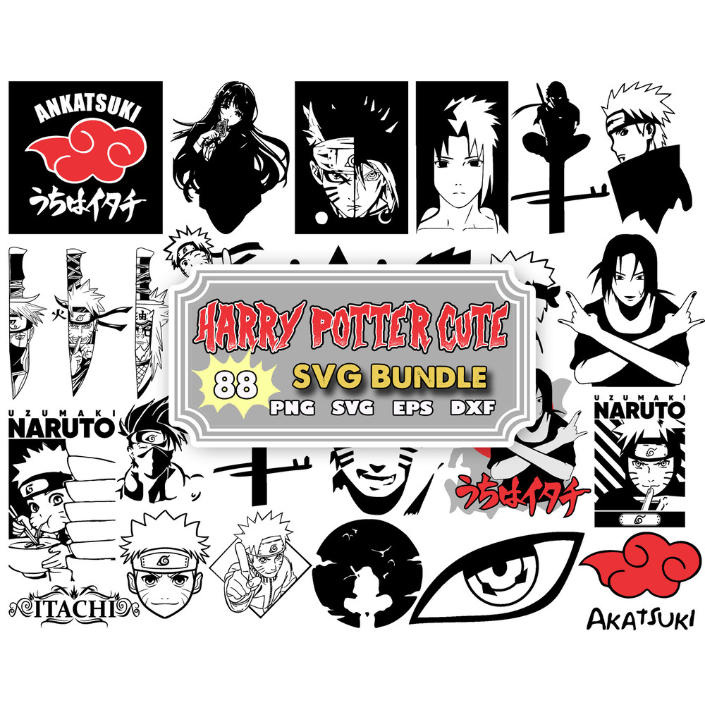 Naruto SVG Bundle, Anime Vector, Anime Cut file, Anime Clipart, Anime Silhouette, Anime Bundle.jpg