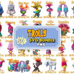 trolls png clipart, trolls printable images instant download, trolls iron on shirt decor birthday