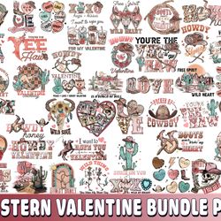 40 file western valentine bundle png, western valentine png bundle, for cricut, digital, file cut, instant download