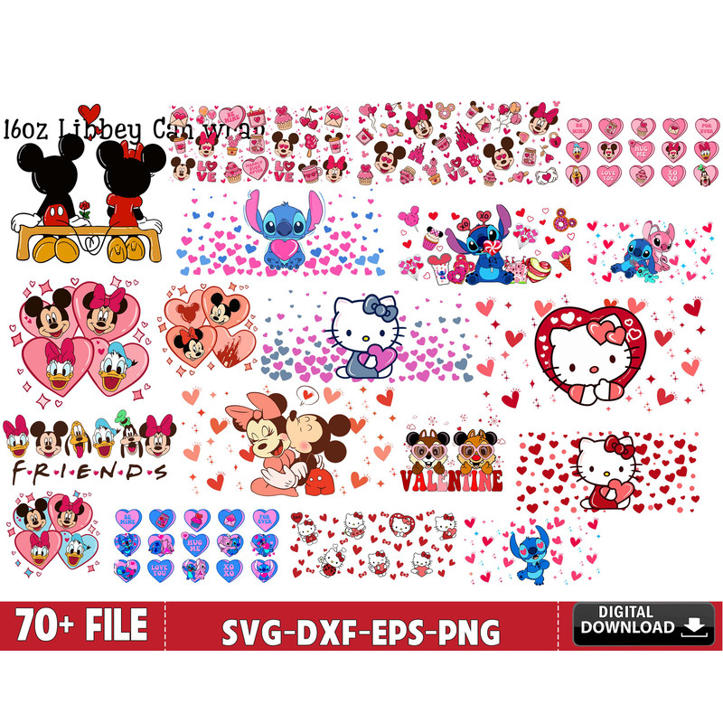Disney valentines 16oz Glass Can Wrap,hello-kitty valentines 16oz Libbey Can Glass,STITCH valentines 16oz Libbey Can Glass, Valentines Day Tumbler Wrap 2.jpg