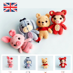 Friends amigurumi pattern doll PDF - 4 Crochet patterns