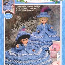 Digital | Crochet an outfit for a 13 inch music box doll or 8 inch pillow doll | PDF