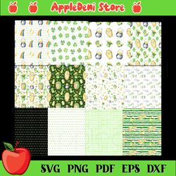 st patricks day gnome digital paper pack, digital paper pack, watercolor gnome pattern, st. patrick's day, green digital