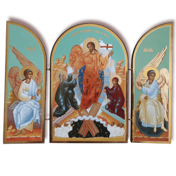The Resurrection of Jesus Christ | Orthodox icon triptych  | wooden icon | free shipping