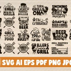 25 Barbecue Quote SVG Bundle - SVG, PNG, DXF, PDF, AI File for print and cricut