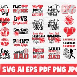 34 Baseball Quotes Bundle Svg Files - SVG, PNG, DXF, PDF, AI File for print and cricut