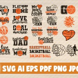 34 Basketball Quotes Svg Clipart Bundle - SVG, PNG, DXF, PDF, AI File for print and cricut