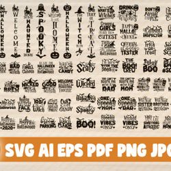 80 halloween quotes svg bundle - svg, png, dxf, pdf, ai file for print and cricut